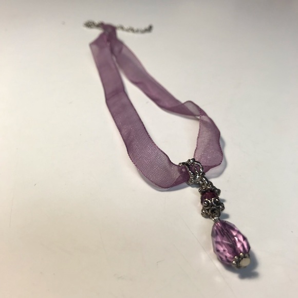 Purple Teardrop Pendant Necklace - Picture 1 of 4